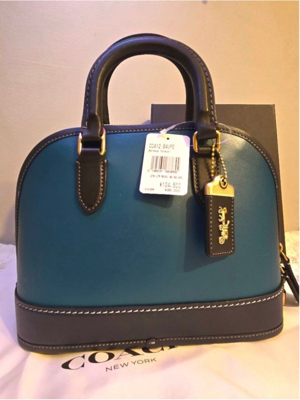 NWT Coach Revel Satchel - Colorblock Deep Turquoise Multi - Overseas Exclusive